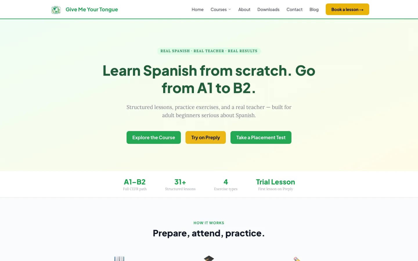 Give Me Your Tongue homepage screenshot
