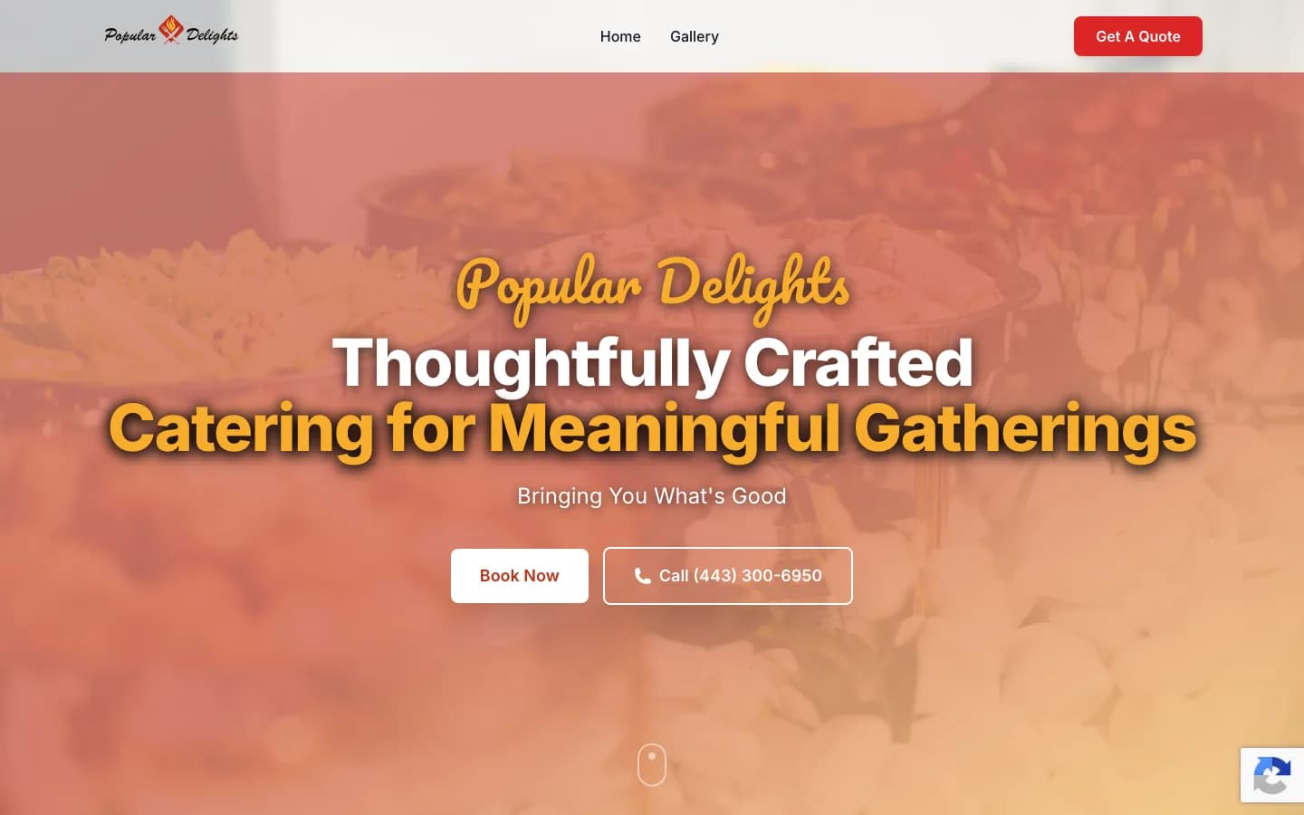 Popular Delights homepage screenshot